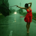 Awesome Girl in Rain wallpaper