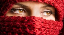 Red Hijab Arab Girl Photo