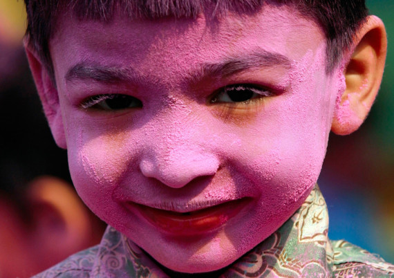 Colored Child Face of Holi HD Images