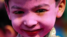 Colored Child Face of Holi HD Images