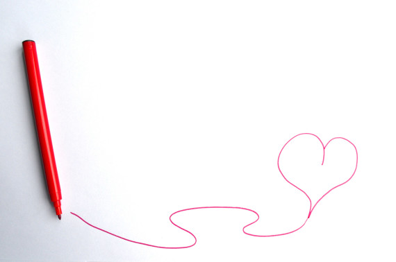 Red Pen With Pink Heart