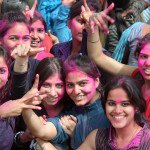 Girls Celebrate Holi HD Images